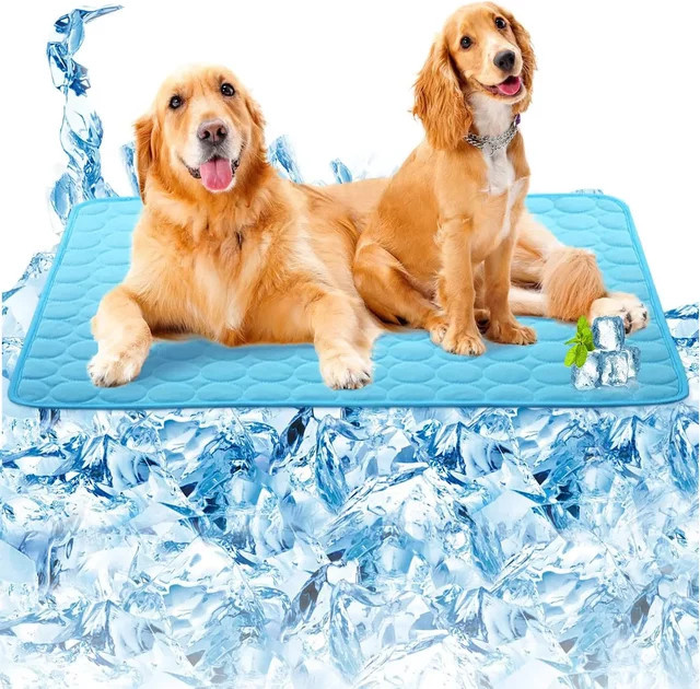 NOMOR Hunde-Kühlmatte in Blau, atmungsaktive selbstkühlende Decke für Hunde und Katzen - Bild 1