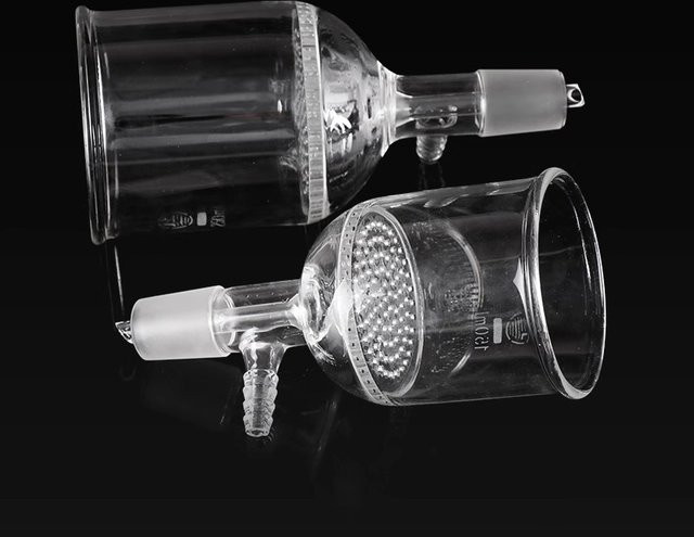 Buchner Glas-Filtrationsfilter mit Zweigrohr, poröser Glas-Filtrations-Trichter, transparent - Bild 1