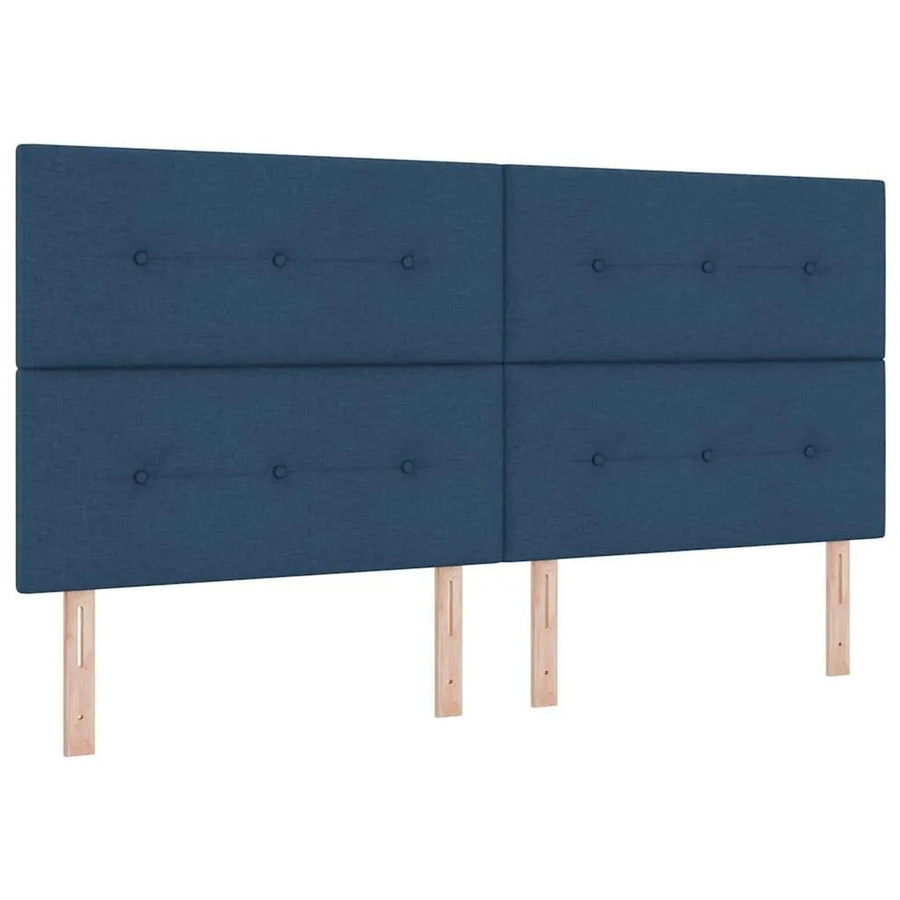 vidaXL LED Boxspringbett Blau mit Matratze und Taschenfederkern B/T: 200 x 200 cm - Bild 1