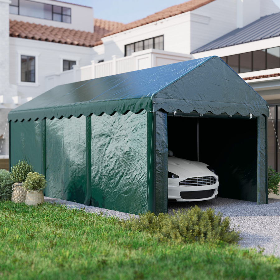 Outsunny Carport Zeltgarage für Auto, LKW oder Boot, grün, B/T: 6 x 3 m - Bild 2