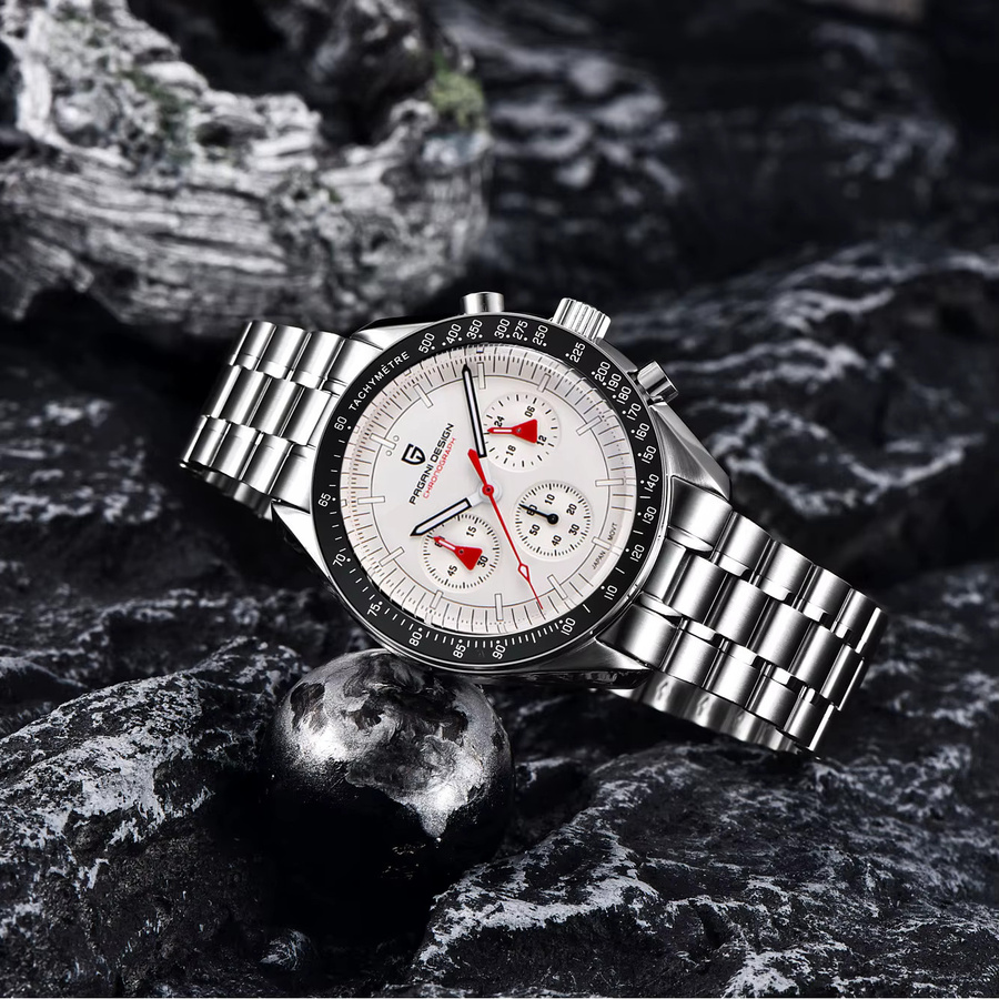 Pagani Design Chronograph, Quarz, Edelstahl, Schwarz, Herren - Bild 3