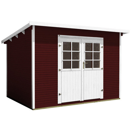 WEKA Gartenhaus 219 Gr.2 aus Massivholz mit Pultdach und wekaLine Profil in Schwedenrot, B/H/T: 320 x 213 x 278 cm - Bild 3