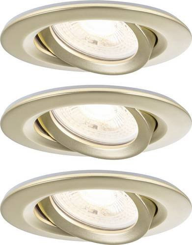 Paulmann Nova Coin LED-Einbauleuchte 3er Set, GU10, 6W, Gold matt, rund, dimmbar, IP65 für Außenbereich und Feuchträume - Bild 1