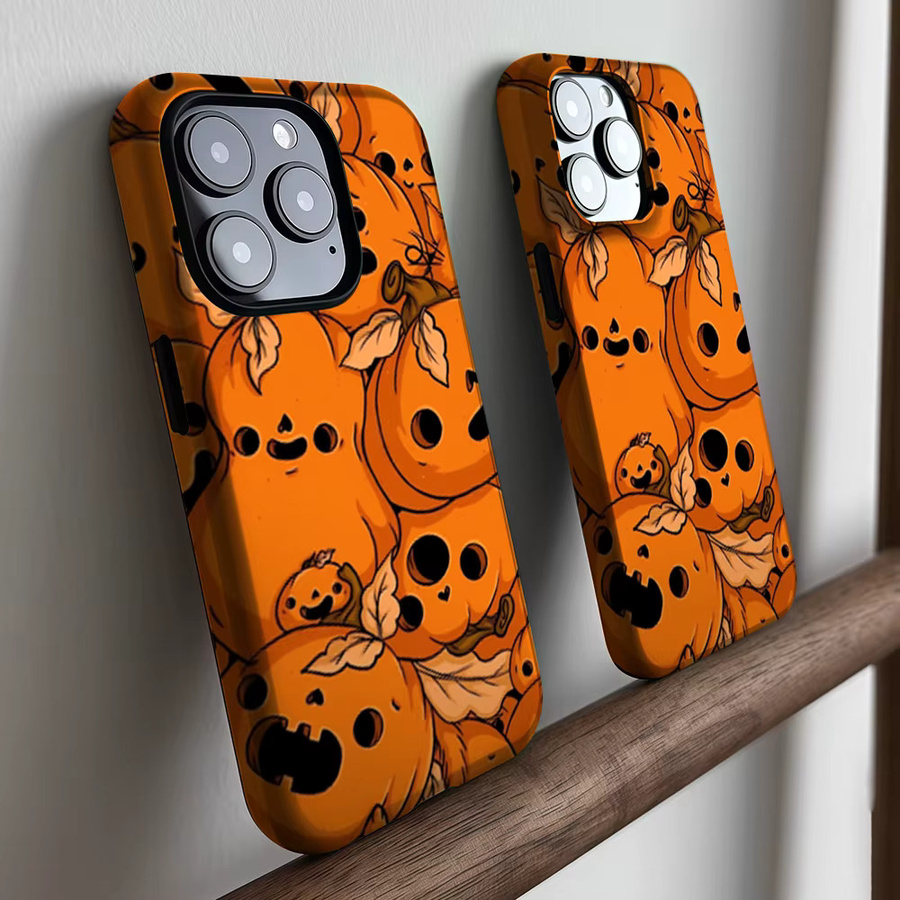 CaseLumi Matte Bumper Schutzhülle mit MagSafe für iPhone 17 16 15 14 13 Pro Max Pumpkin Pals in Orange - Bild 2