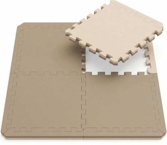 eyepower Fitnessmatte 4er Set Beige B/T/H: 50 x 50 x 2,4 cm - Bild 1