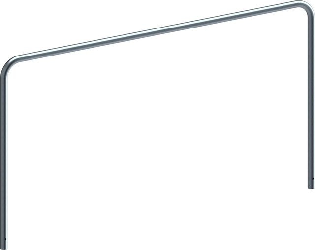 Schake Rohrbügel zum Einbetonieren, feuerverzinkter Stahl, Farbe Silber, Breite: 250 cm, Höhe: 140 cm - Bild 1