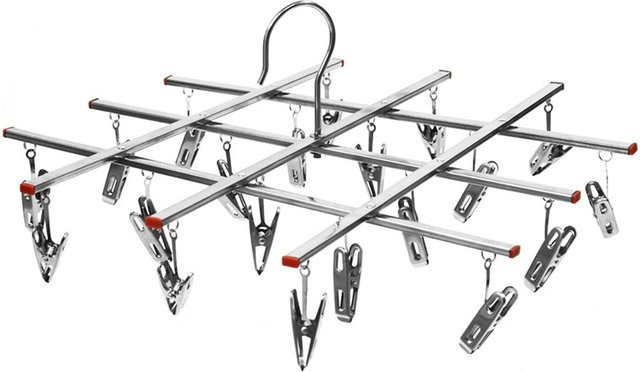 Yiran Furniture Wäscheklammer Set aus Edelstahl mit 20 Clips in Weiß und Silber für Socken, Handtücher und BHs - Bild 1
