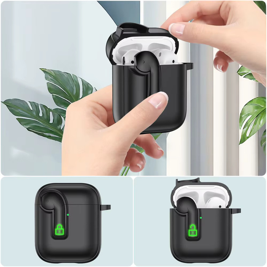 Funda Luxus Kopfhörerhülle für Apple AirPods 4, 3, 2 und Pro 2 stoßfeste Cover mit Haken - Bild 2