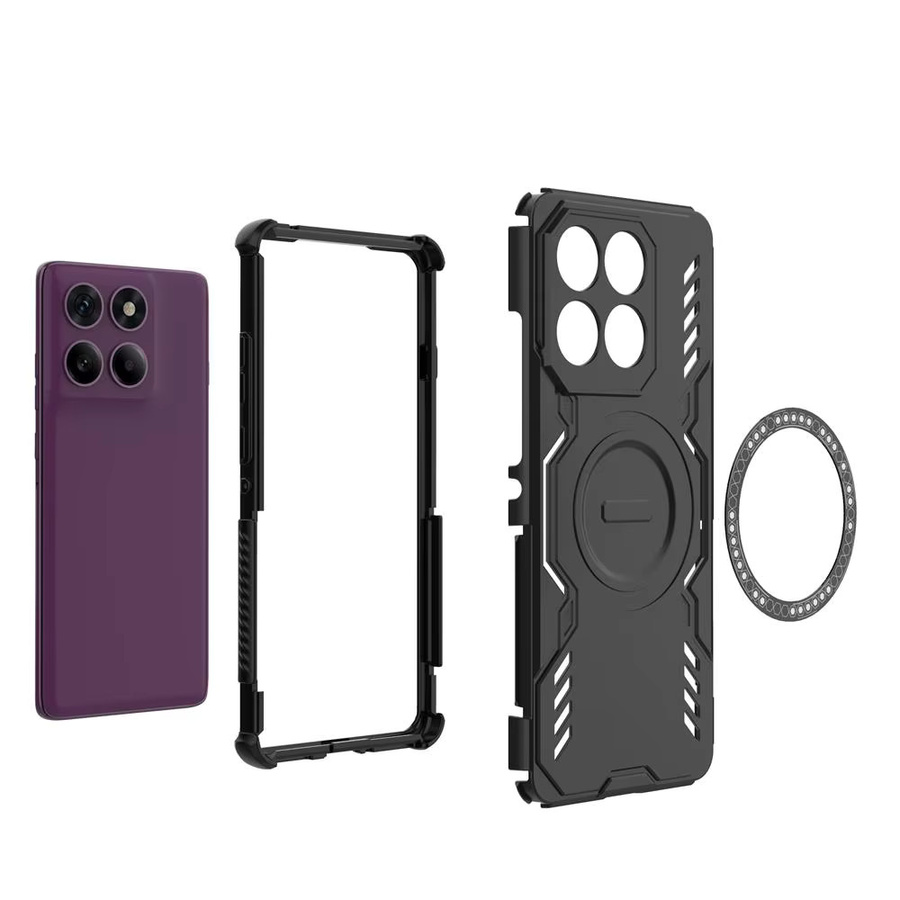 Fudusaidman Magnetische Stoßfeste Schutzhülle für Moto Edge 40 50 60 NEO Pro Fusion in Schwarz mit Wärmeableitung - Bild 2