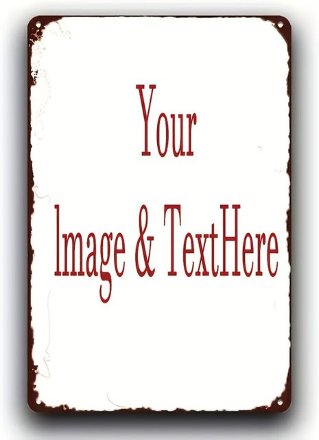 CIFBUY Rustikale Metall-Wandtafel in Schwarz, Anpassbare Wanddekoration mit Text und Bild, B/H: 20,32 x 30,48 cm - Bild 1