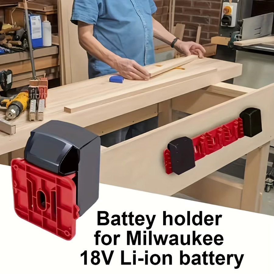 5 Stück Milwaukee M18 18V Batteriehalterung rote Wandhalterung für Lithium-Akkus - Bild 3