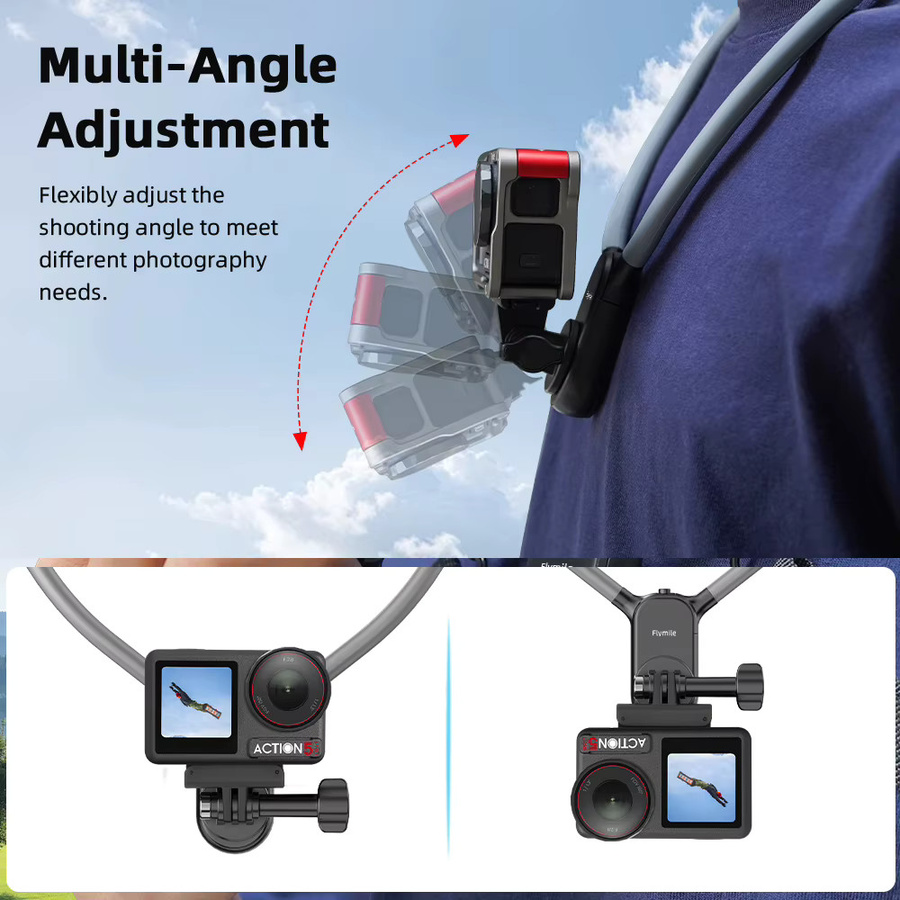 Flymile Magnetische Silikon-Halshalterung für DJI OSMO 360 und Action 5 Pro für POV-Videoaufnahmen als Brustständer - Bild 3