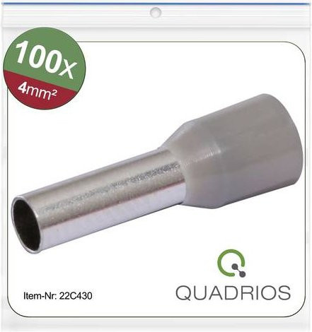 Quadrios 22C430 Aderendhülse 4mm² Teilisoliert Grau 1 Set - Bild 1