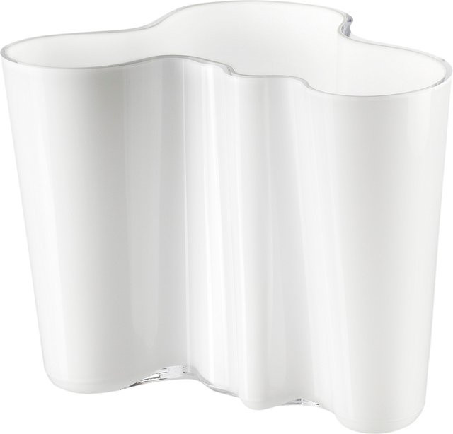 Iittala Alvar Aalto Vase aus Glas in Weiß, Höhe: 16 cm - Bild 1