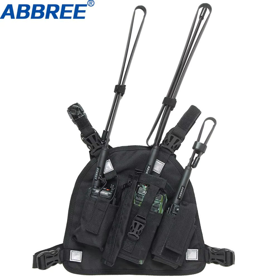 Baofeng Doppel-Funkgerät Schulterholster Brustgurt-Weste Rig in Schwarz - Bild 2