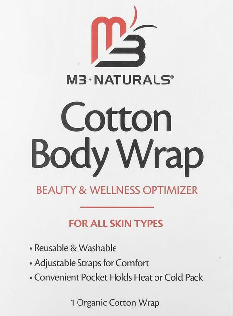 M3 Naturals Cotton Body Wrap, Schwarz, Unisex - Bild 1