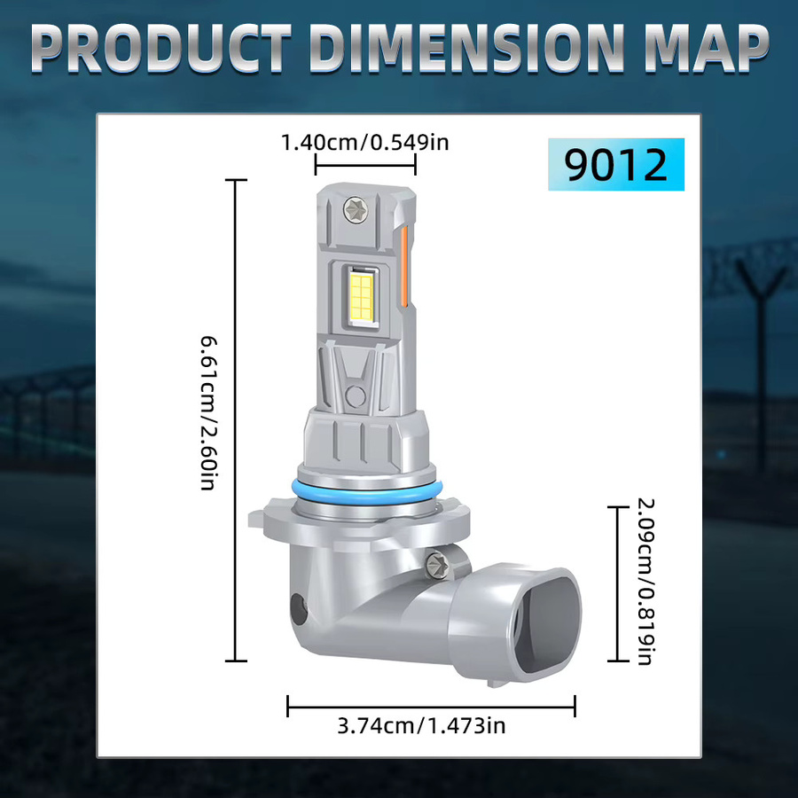 Roadsun Universal LED Canbus Scheinwerfer 9012 HIR2 20000LM mit 3570 Chip in Silber - Bild 4