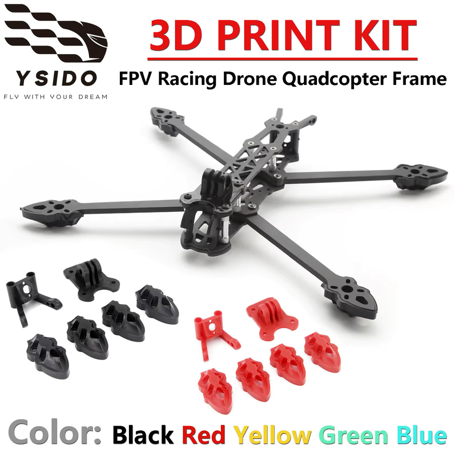 YSIDO Mark4 FPV-Rahmen 3D-Druck-Kit für 5-Zoll oder 7-Zoll Racing Drohnen in Gelb - Bild 2