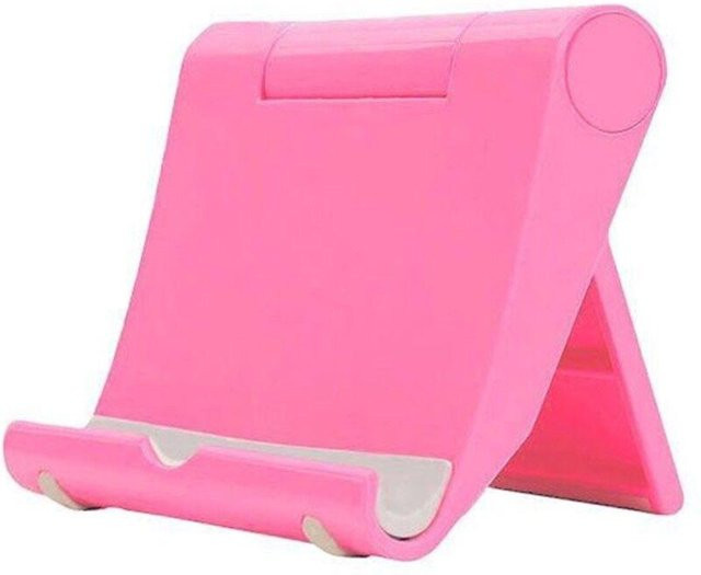 Verstellbarer Schreibtischständer für Handy und Tablet in Rosa - Bild 1