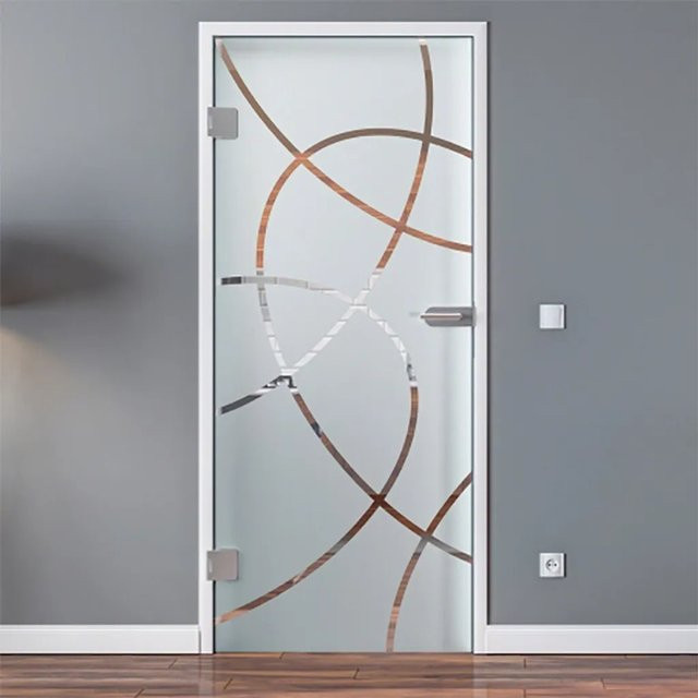 Levidor Glastür für Esszimmer oder Büro in Weiß und Transparent, DIN-Links, B: 95,9 cm, H: 209,7 cm - Bild 1