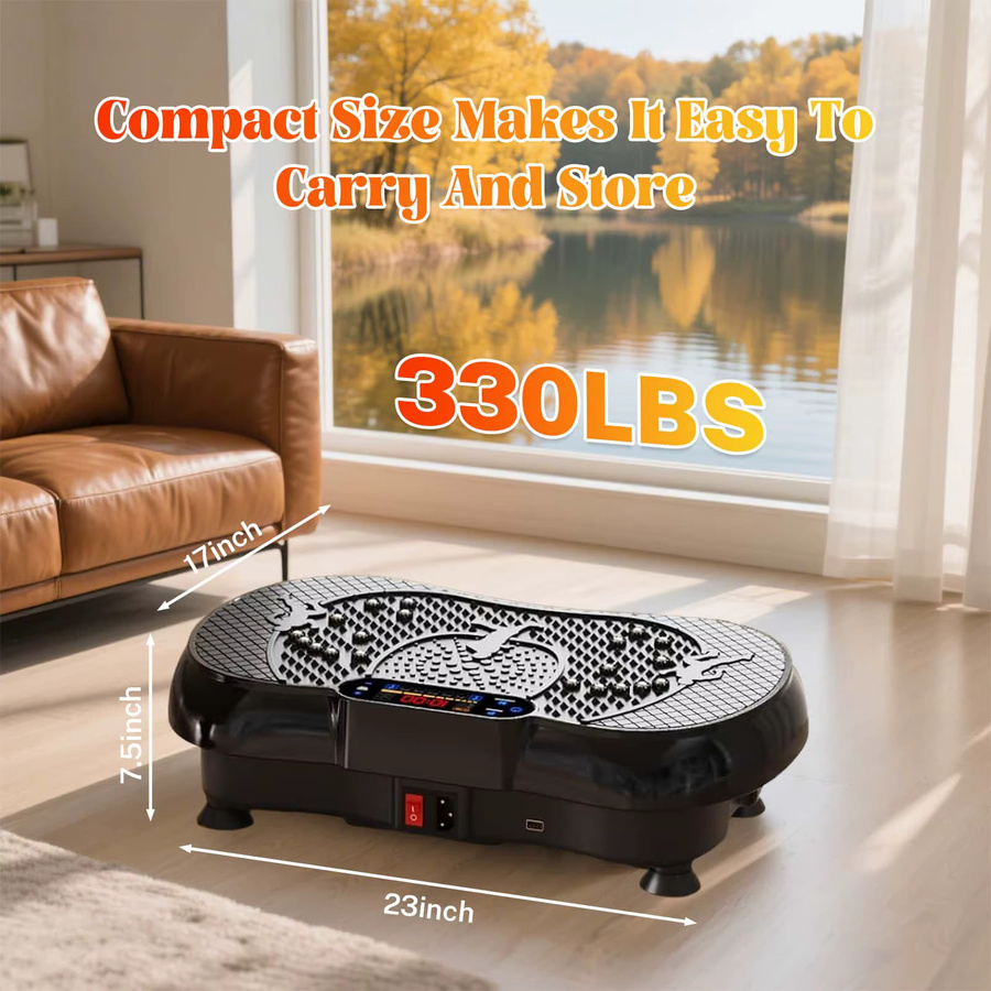 Betuyoo Vibrationsplatte Fitnessgerät in Schwarz mit 180 Geschwindigkeitsstufen, LCD-Touchscreen, Bluetooth-Musik, 5 Automatikmodi und magnetischer Massage, Belastbarkeit bis 150 kg - Bild 2