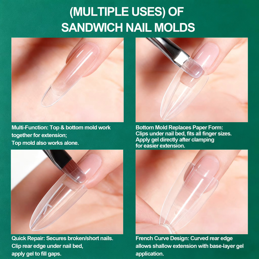 Nailpop Sandwich-Nagel, 240 Stück, transparent, glänzend - Bild 2