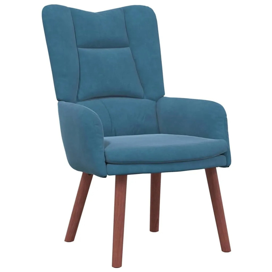 vidaXL Relaxsessel Blau aus Samt mit Armlehnen, B/T/H: 63 x 67 x 94 cm - Bild 2