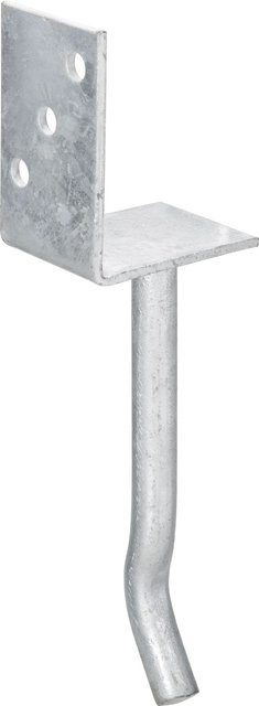 Pfostenträger Dolle L-Form mit Steindolle aus feuerverzinktem Stahl, Farbe: Silber, B/T/H: 20,0 x 8,0 x 6,0 cm - Bild 1