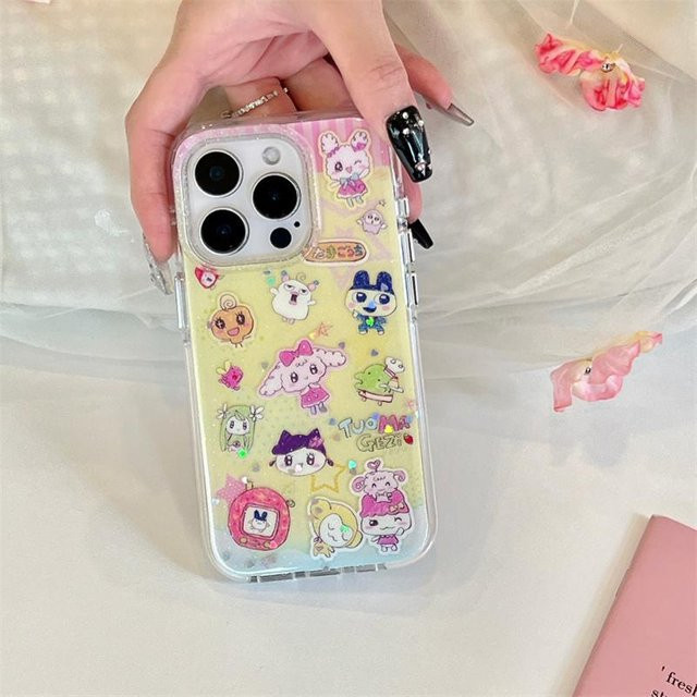 Yiran Handyhülle mit Cartoon Tier Motiv und Kette für iPhone 12 bis 16 Pro Max in Multicolour - Bild 1