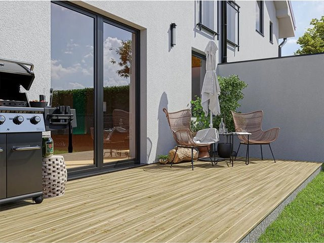 Woodtex Terrassendiele Kiefer KDI braun 20 mm stark - Bild 1