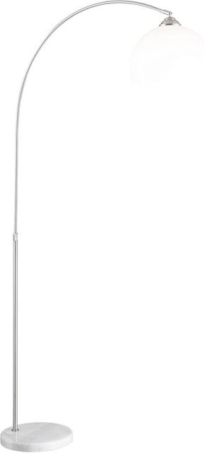 Globo Stehleuchte NEWCASTLE in Weiß mit Nickel Satin und Marmor Optik, B/H/T: 30 x 196 x 92 cm - Bild 1
