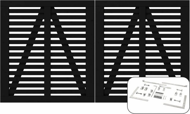 Plus Harmoni Doppeltor aus Nadelholz in Schwarz B: 200 cm, H: 107 cm - Bild 1