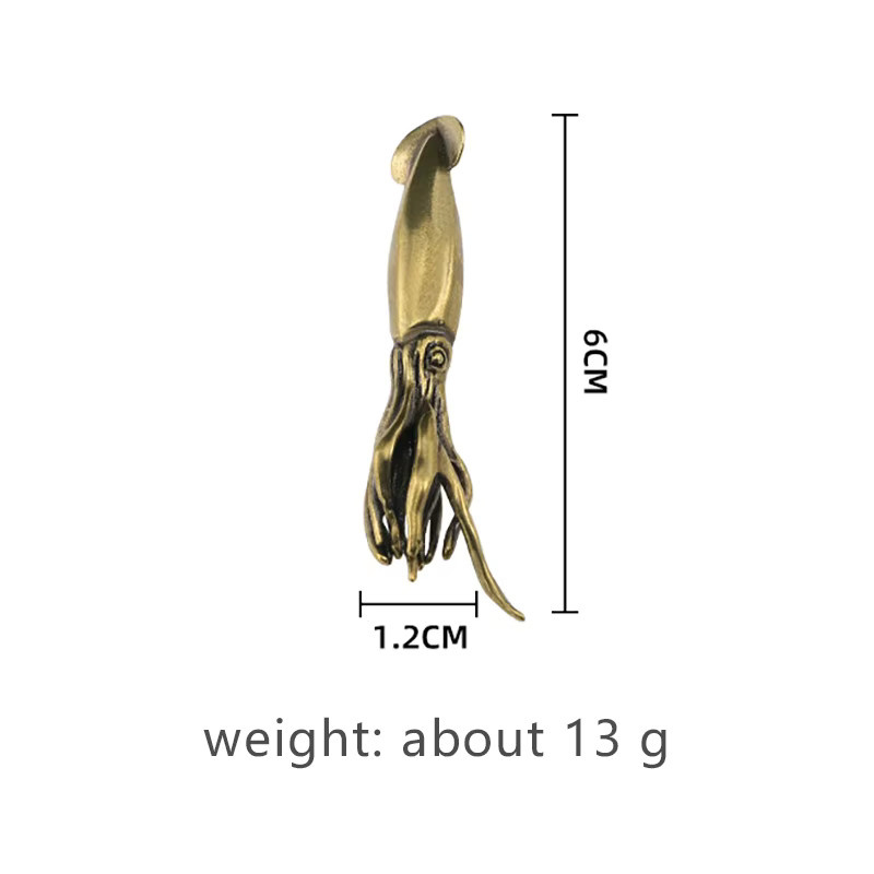 Dekorative Tintenfisch-Figur aus Messing in Gold für deine Tischdekoration und Sammlung - Bild 4
