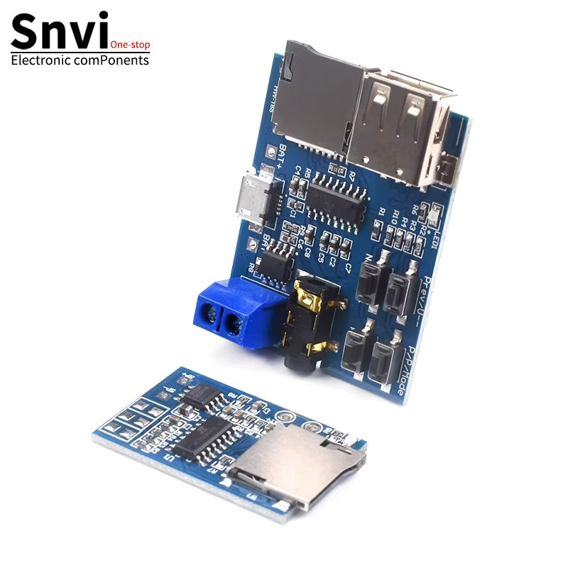Snvi MP3 Lossless Decoder Board Audio-Player-Modul mit 2W Verstärker in Blau, unterstützt TF-Karte, USB, U-Disk sowie Type-C und Micro-USB für dein DIY-Projekt - Bild 2