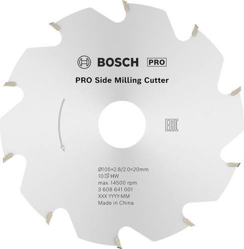Bosch Scheibenfräser aus Hartmetall in Silber, Durchmesser: 105 mm, Bohrung: 20 mm, 10 Zähne - Bild 2