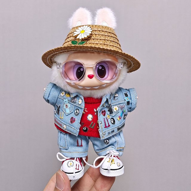 GSF Labubu Western-Denim-Kleidungs- und Schuhset, Zubehör - Bild 1
