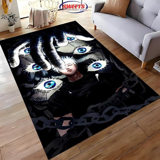 Karpetti Jujutsu Kaisen Gojo Satoru Teppich, rutschfeste und maschinenwaschbare Matte aus Polyester, Mehrfarbig, B: 40 cm, T: 60 cm - Bild 1