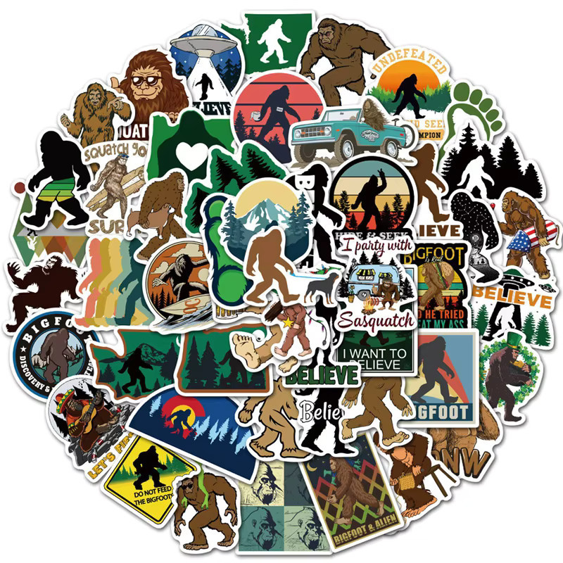 ZAGAN Bigfoot Natur Sasquatch Aufkleber-Set, 50-teiliges Set, Bunt / Mehrfarbig - Bild 3