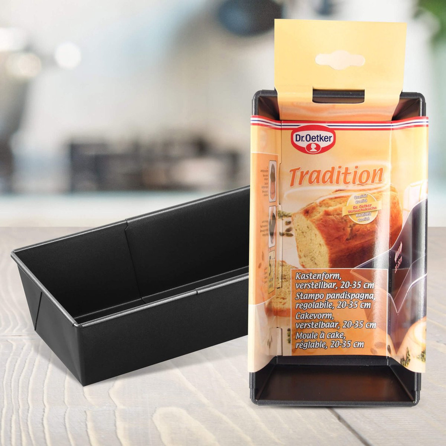 Dr. Oetker Kastenform Tradition, verstellbar, Schwarz-Silber, Antihaftbeschichtung - Bild 2