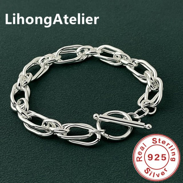 Armband 925 Sterlingsilber, Doppelgliederarmband, Damen und Herren - Bild 1