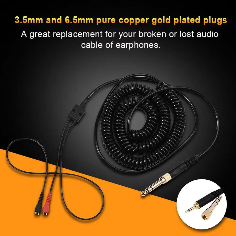 Sennheiser Ersatz-Spiralkabel mit 6,35 mm Stecker in Schwarz für HD25, HD25-1, HD25-II und HD25-C Kopfhörer - Bild 5