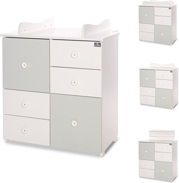 Lorelli Kommode Cupboard in Grün mit 4 Schubladen und 2 Türen inklusive Regalboden, B/T/H: 83 x 71 x 96 cm - Bild 1