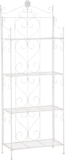 TPFGarden Regal Lenna aus Metall in Antik Weiß für Wohnzimmer, Balkon und Terrasse, B/T/H: 60 x 30 x 160 cm - Bild 1