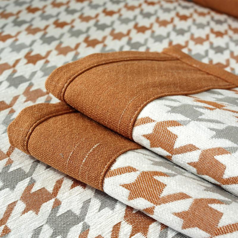 Super Six Chenille Sofakissenbezug im Hahnentritt-Design, quadratisch, B/H: 70 x 70 cm - Bild 2