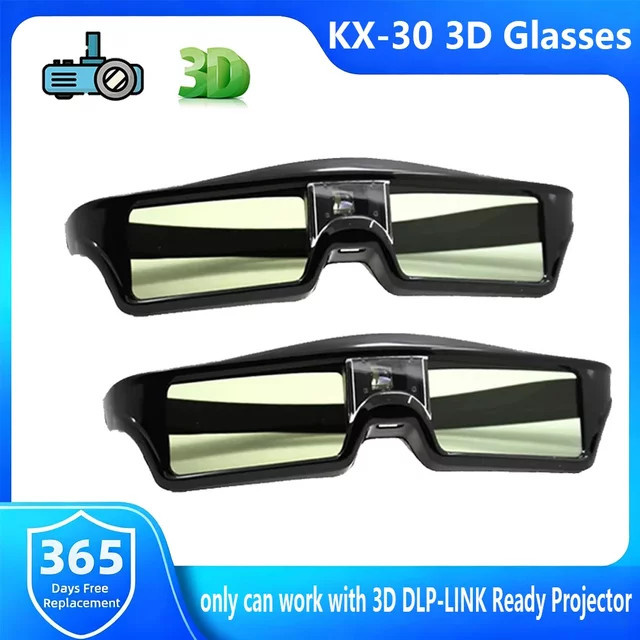 HOWEE KX30 3D-Brille DLP-LINK Active Shutter Universal in Schwarz für Xgimi, Optoma, Sharp, LG, Acer, Jmgo und BenQ Projektoren - Bild 1