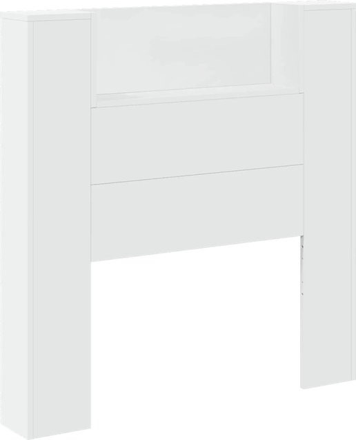 vidaXL Kopfteil mit integriertem Regal in Weiß aus Holzwerkstoff, B/T/H: 100 x 16,5 x 103,5 cm - Bild 1
