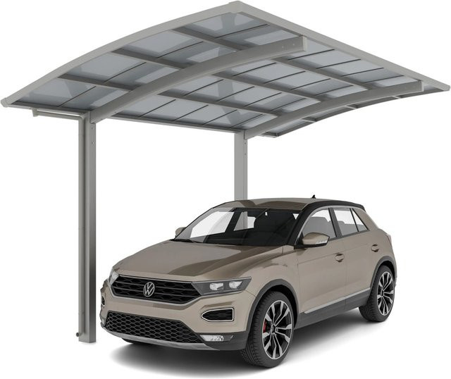 Ximax Einzelcarport Portoforte-60 Runddach in Edelstahl-Look, Breite: 270,4 cm, Tiefe: 495,4 cm - Bild 1