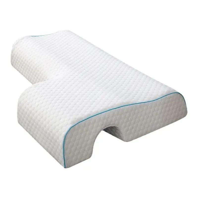 Orthopädisches Memory-Foam-Schlafkissen für die Halswirbelsäule in Weiß, atmungsaktiv und weich für Seitenschläfer - Bild 2
