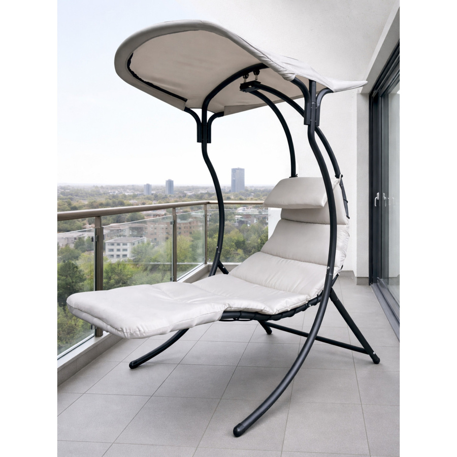 Leco Garten Schaukelliege Dream Chair 2.0 mit Sonnendach in Grau/Anthrazit, B/T/H: 110 x 183 x 200 cm - Bild 3