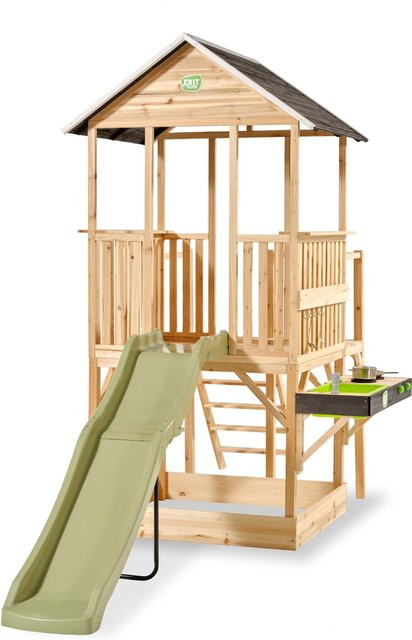 EXIT Panorama 550 Holzspielhaus mit Rutsche, Balkon und Spielküche - Bild 1
